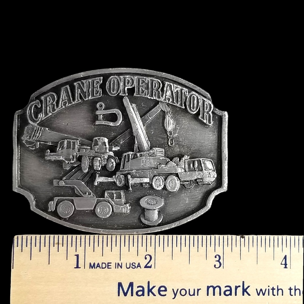 Crane Operator Belt Buckle Construction Heavy Equipment Trade Specialties Pewter - Picture 9 of 9